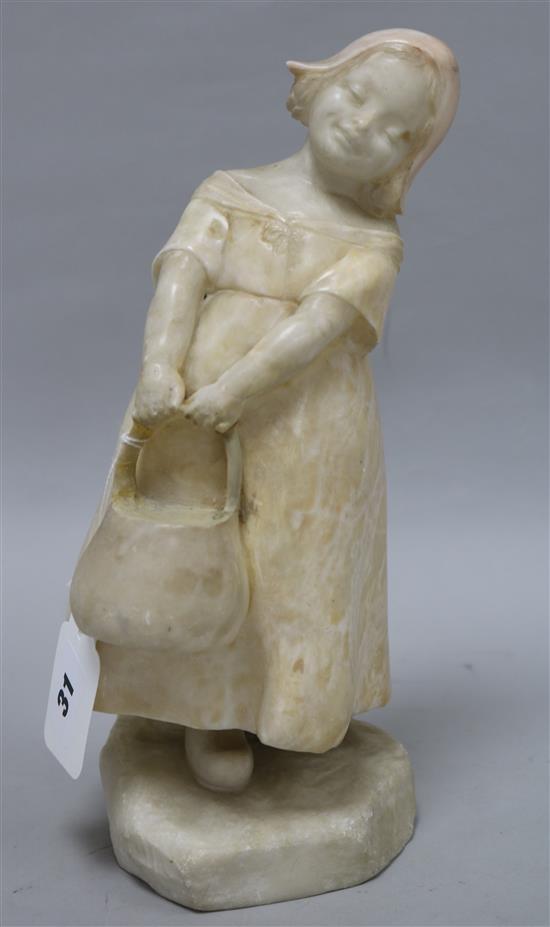 A marble sculpture of a peasant girl